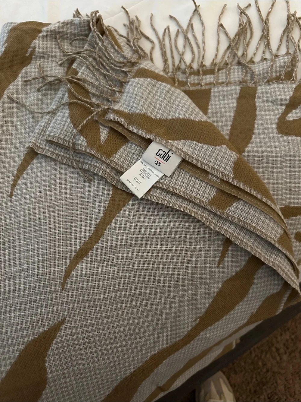 Cabi Tan & Cream Scarf